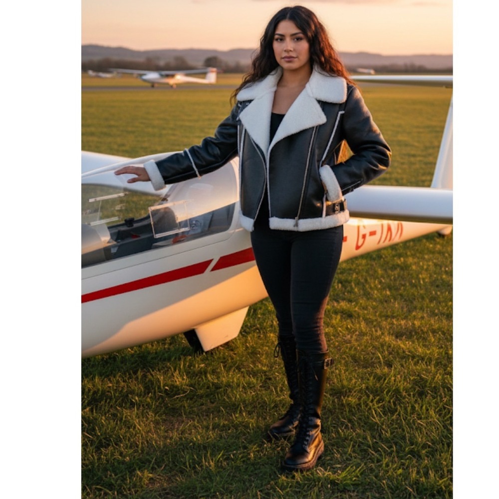 Fashion Nova Aviator Bomber Jacket.